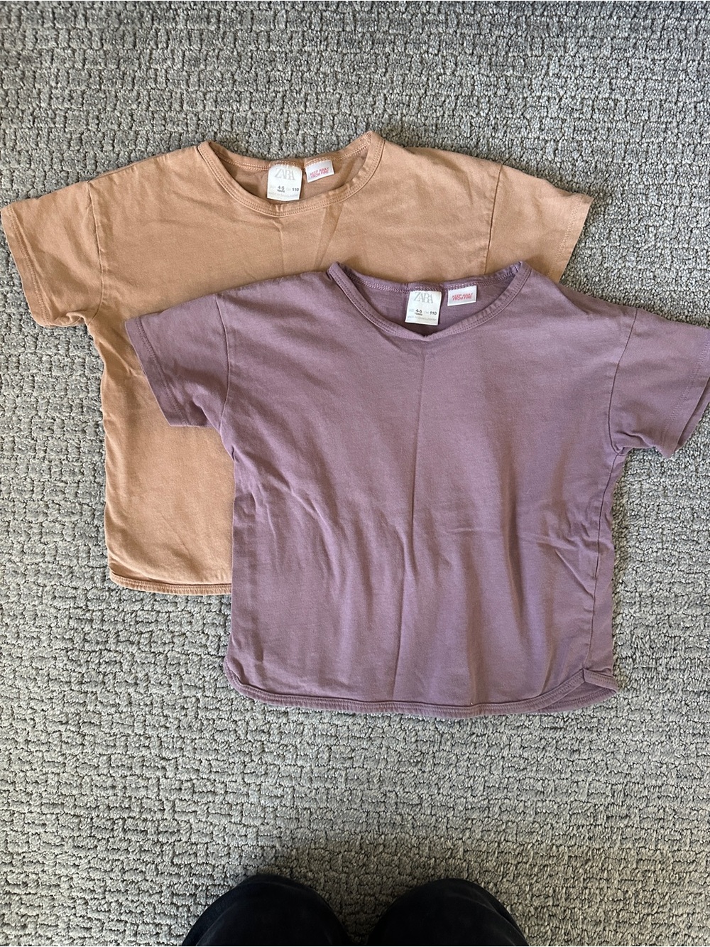 Zara Kids Short Sleeve Tees - Mauve and Tan